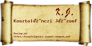 Kosztolánczi József névjegykártya