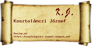Kosztolánczi József névjegykártya