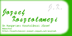jozsef kosztolanczi business card