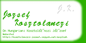 jozsef kosztolanczi business card